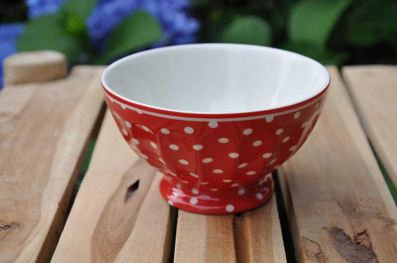 greengate spot red french bowl